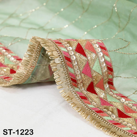 Mint Organza Designer Dupatta for women, Bridal Wedding lehenga Chunni/Veil Beads Sequin Scarf Indian Ethnic Dress Stole Gift Bridesmaid