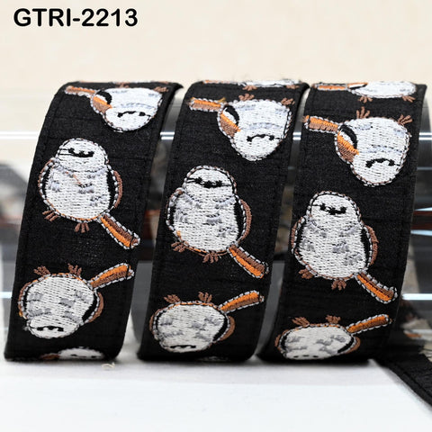 9 Yard Indian Embroidery Bird Ribbons Fabric Trim Embellish Sewing Crafting Embroidered Saree Border Wedding Dress Costume Accessories 32mm