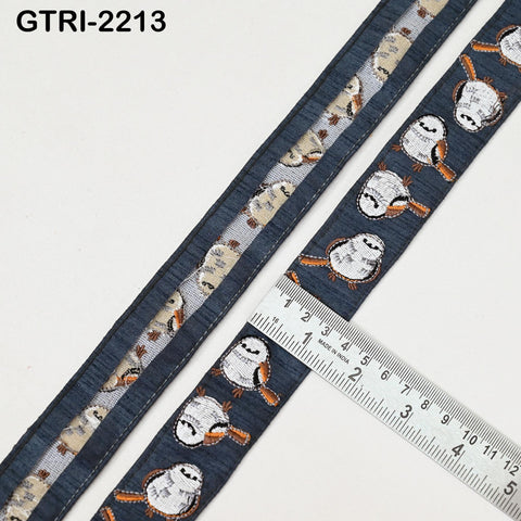 9 Yard Indian Embroidery Bird Ribbons Fabric Trim Embellish Sewing Crafting Embroidered Saree Border Wedding Dress Costume Accessories 32mm