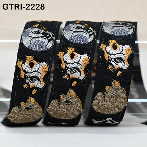 9 Yard Indian Embroidered Fabric 25 mm Trim Embellishment Saree Ribbons Tape Sewing Crafting Embroidery Border Wedding Costumes Accessories