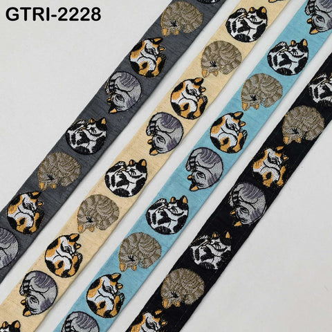 9 Yard Indian Embroidered Fabric 25 mm Trim Embellishment Saree Ribbons Tape Sewing Crafting Embroidery Border Wedding Costumes Accessories