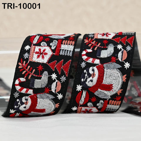 9 Yard Indian Embroidery Ribbons 5cm Trim Christmas Decor Border Embroidered Crafting Tote Bag Theatrical Costumes Holiday Ornaments Home