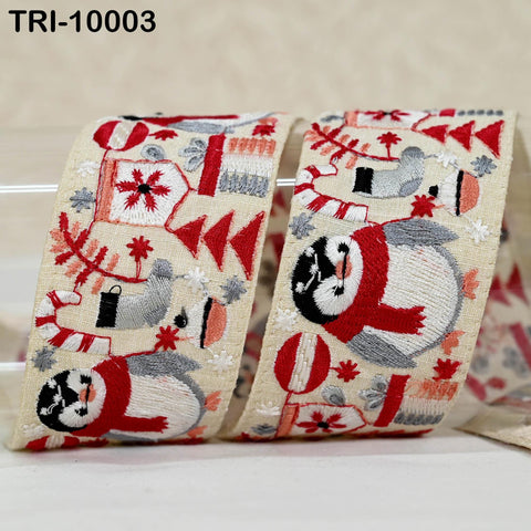 9 Yard Indian Embroidery Ribbons 5cm Trim Christmas Decor Border Embroidered Crafting Tote Bag Theatrical Costumes Holiday Ornaments Home
