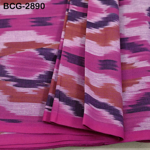 Fuchsia Indian Ikat Cotton fabric sold by Yard Handwoven Yarn Dyed Kids Summer Dress Handloom Home Furnishing Curtains Pillows Apparel