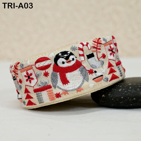 9 Yard Indian Embroidery Ribbons 5cm Trim Christmas Decor Border Embroidered Crafting Tote Bag Theatrical Costumes Holiday Ornaments Home