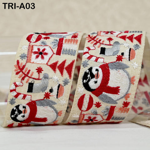 9 Yard Indian Embroidery Ribbons 5cm Trim Christmas Decor Border Embroidered Crafting Tote Bag Theatrical Costumes Holiday Ornaments Home