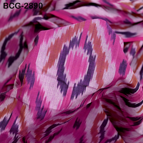 Fuchsia Indian Ikat Cotton fabric sold by Yard Handwoven Yarn Dyed Kids Summer Dress Handloom Home Furnishing Curtains Pillows Apparel