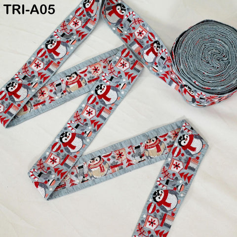 9 Yard Indian Embroidery Ribbons 5cm Trim Christmas Decor Border Embroidered Crafting Tote Bag Theatrical Costumes Holiday Ornaments Home