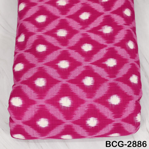 Fuchsia Indian Ikat Cotton fabric sold by Yard Double Ikat Handwoven Yarn Dyed Kids Summer Dresses Women Handloom Home Furnishing Curtains