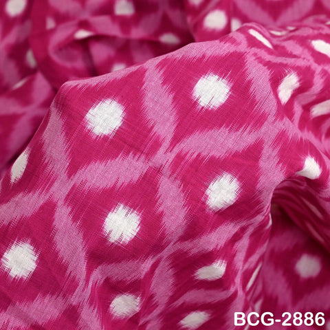 Fuchsia Indian Ikat Cotton fabric sold by Yard Double Ikat Handwoven Yarn Dyed Kids Summer Dresses Women Handloom Home Furnishing Curtains