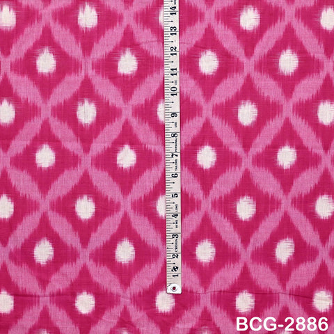 Fuchsia Indian Ikat Cotton fabric sold by Yard Double Ikat Handwoven Yarn Dyed Kids Summer Dresses Women Handloom Home Furnishing Curtains
