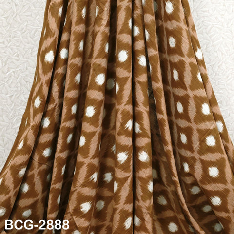 Brown Indian Ikat Cotton fabric sold by Yard Double Ikat Handwoven Yarn Dyed Kids Summer Dresses Women Handloom Home Furnishing Curtains
