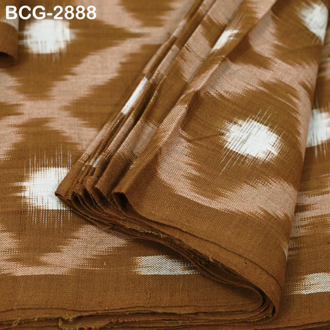 Brown Indian Ikat Cotton fabric sold by Yard Double Ikat Handwoven Yarn Dyed Kids Summer Dresses Women Handloom Home Furnishing Curtains