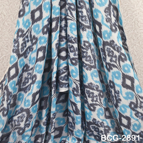 Blue Indian Ikat Cotton fabric sold by Yard Handwoven Yarn Dyed Kids Summer Dress Handloom Home Furnishing Curtains Pillows Apparel