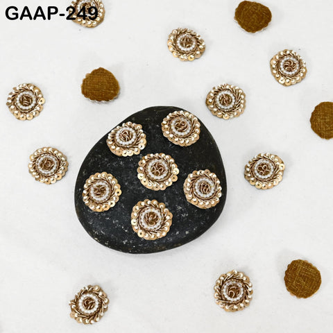 50 Handmade Sequin Flower Appliques: Indian Sewing Patches, DIY Embellishments