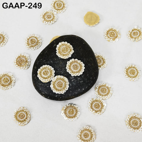 50 Handmade Sequin Flower Appliques: Indian Sewing Patches, DIY Embellishments