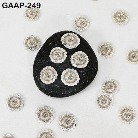 50 Handmade Sequin Flower Appliques: Indian Sewing Patches, DIY Embellishments