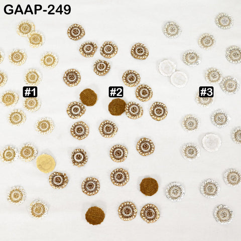 50 Handmade Sequin Flower Appliques: Indian Sewing Patches, DIY Embellishments