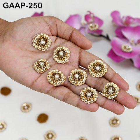 50 Handmade Sequin Flower Appliques (2 cm) : Indian Sewing Patches, DIY Embellishments