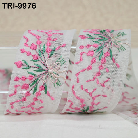 9 Yard Indian Embroidery Ribbon Sari Embellishments Embroidery 5cm Trims Saree Border Sewing DIY Crafting Trimmings Headbands Junk Journals