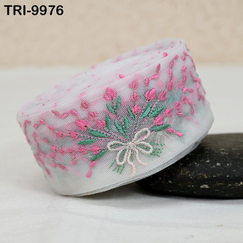9 Yard Indian Embroidery Ribbon Sari Embellishments Embroidery 5cm Trims Saree Border Sewing DIY Crafting Trimmings Headbands Junk Journals