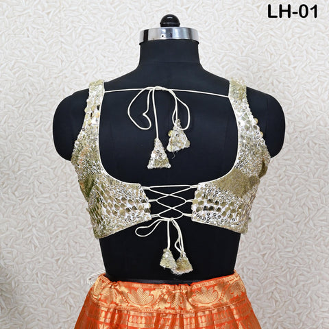 Orange Brocade Banarasi Lehenga Choli with dupatta, Ready-to-Wear Indian Outfit Women Costumes Wedding Bridesmaid Party Engagement, Festival