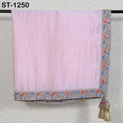 Beaded Silk Chiffon Designer Dupatta for women, Bridal Wedding lehenga Chunni/Veil Sequin Scarf Indian Ethnic Dress Stole Gift Bridesmaid