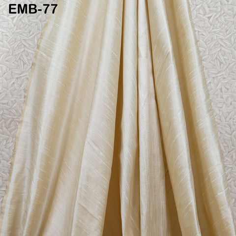 Indian Embroidered by the yard Fabric Ivory Sewing DIY Crafting Embroidery Wedding Dresses Costumes Dolls Bags Cushion Covers Table Runners