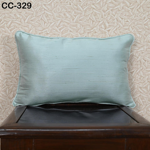 Powder Blue Dupioni Silk Rectangle Pillowcase | Cushion Cover Handmade | Pure Silk Throw Pillow | Home decor Gift HouseWarming Bridal Shower
