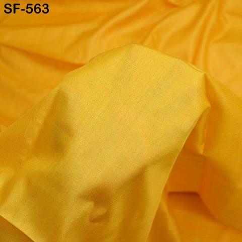 Bright Yellow Pure Tussar Silk Fabric by the yard Indian Plain Raw Silk Wild Natural Handmade Peace Silk Tussah Wedding Dress Material