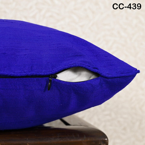 Royal Blue Pure Silk Square Pillowcase with Frill | Euro Sham 26x26 Dupioni Cushion Cover Throw pilow | Home Decor Gift HouseWarming Wedding