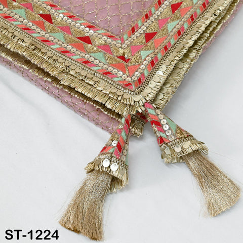 Pink Organza Designer Dupatta for women Bridal Wedding lehenga Chunni/Veil Beads Sequin Scarf Indian Ethnic Dress Stole Gift Bridesmaid