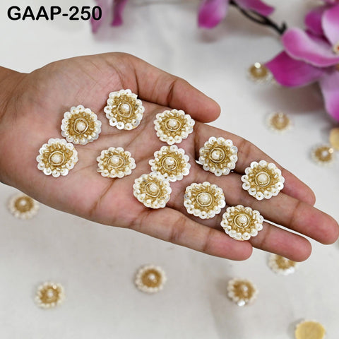 50 Handmade Sequin Flower Appliques (2 cm) : Indian Sewing Patches, DIY Embellishments