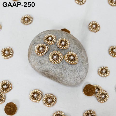 50 Handmade Sequin Flower Appliques (2 cm) : Indian Sewing Patches, DIY Embellishments