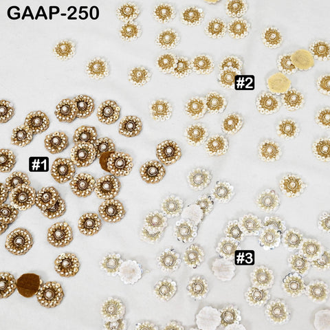 50 Handmade Sequin Flower Appliques (2 cm) : Indian Sewing Patches, DIY Embellishments