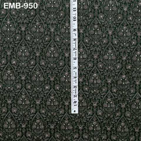 Green Indian Embroidered Velvet Fabric by the yard Sewing DIY Crafting Wedding Shift Dresses Theatrical Costumes Longline Jackets Waistcoat