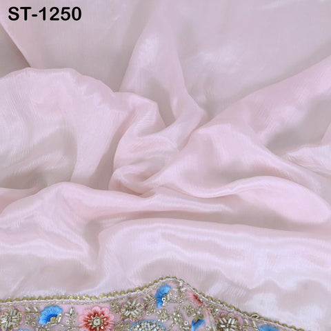 Beaded Silk Chiffon Designer Dupatta for women, Bridal Wedding lehenga Chunni/Veil Sequin Scarf Indian Ethnic Dress Stole Gift Bridesmaid