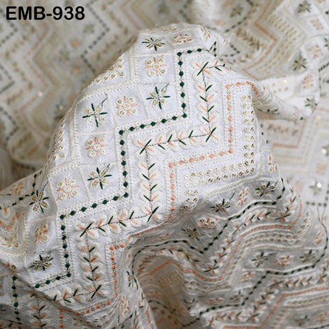 Embroidered Fabric by the yard Sewing DIY Crafting Indian Black Embroidery Wedding Dress Costumes Dolls Cushion Covers Table Runner Blouses