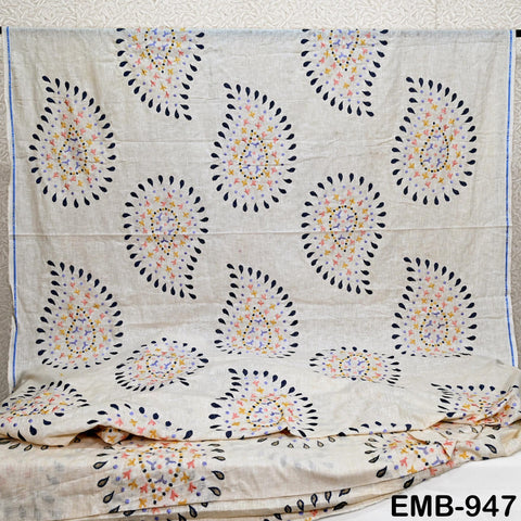 52'' Embroidered Linen fabric by the yard Pure Natural Linen Embroidery Kids and Women Summer Dress, Shorts, Skirts, Bottoms, Craft Sewing