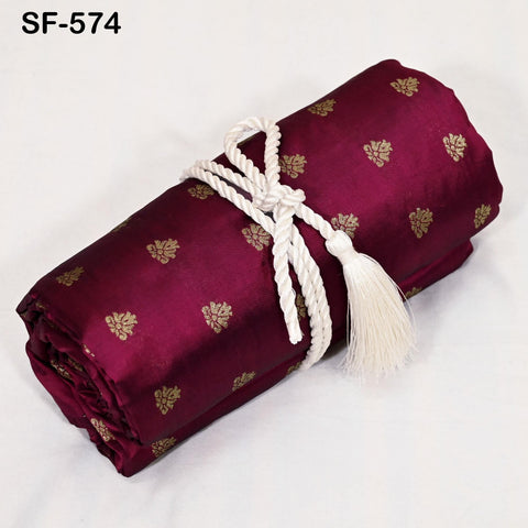 70gsm Pure Mysore Silk Fabric by The Yard Brocade Zari Indian Wedding Dress Bridesmaids Costumes Historic Blouses Pants Home Decor Wine