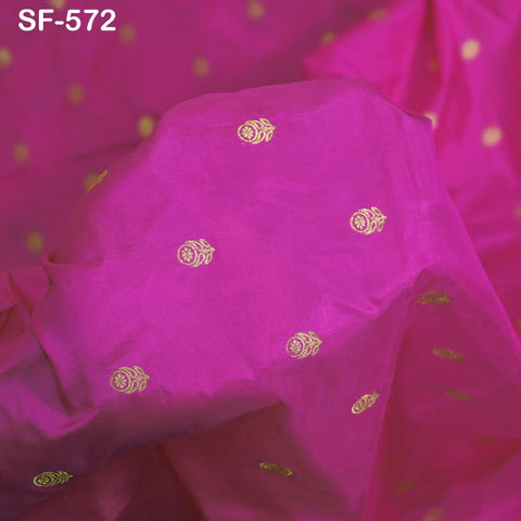 70gsm Pure Mysore Silk Fabric by The Yard Brocade Zari Indian Wedding Dress Bridesmaids Costumes Blouses Pants Dresses Home Decor Fuchsia