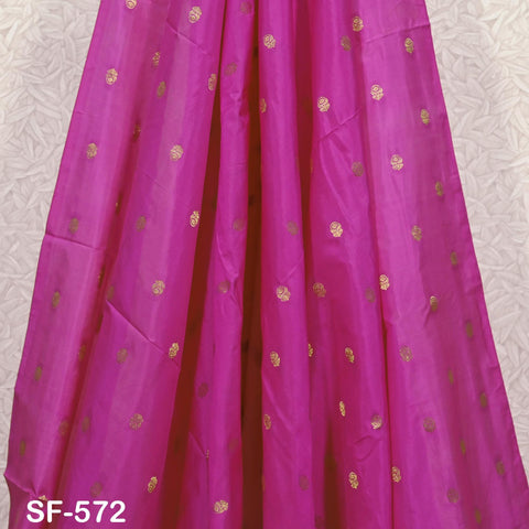 70gsm Pure Mysore Silk Fabric by The Yard Brocade Zari Indian Wedding Dress Bridesmaids Costumes Blouses Pants Dresses Home Decor Fuchsia