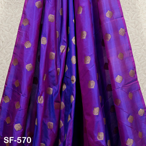 Iridescent Pure Silk Fabric by The Yard Brocade Zari Indian Wedding Dress Bridesmaids Costumes Blouses Pants Home Decor Two Tone 70gsm