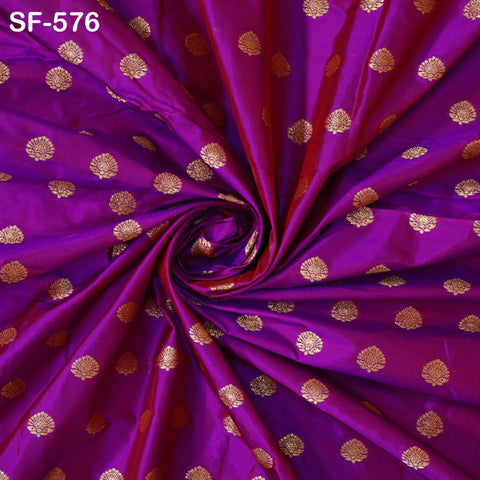 Iridescent Pure Silk Fabric by The Yard Brocade Zari Indian Wedding Dress Bridesmaids Costumes Blouses Pants Home Decor Two Tone 70gsm