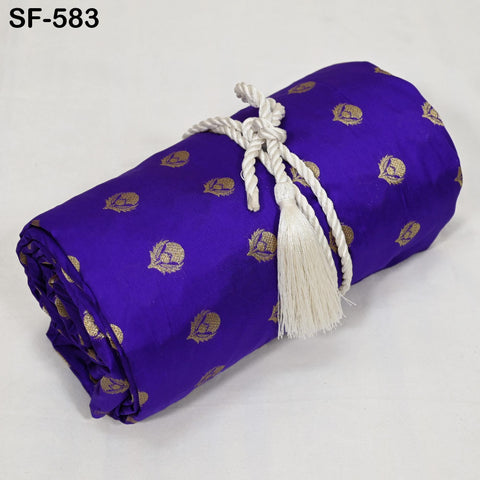 70gsm Pure Mysore Silk Fabric by The Yard Brocade Zari Indian Wedding Dress Bridesmaids Costumes Blouses Pants Home Decor Blue