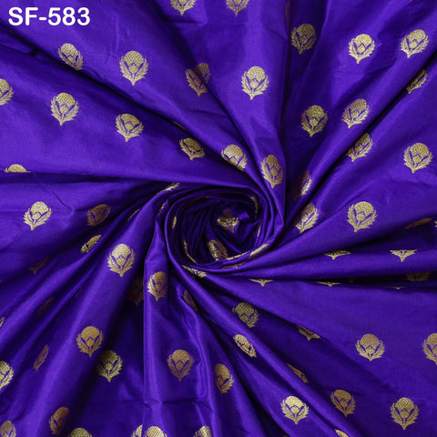 70gsm Pure Mysore Silk Fabric by The Yard Brocade Zari Indian Wedding Dress Bridesmaids Costumes Blouses Pants Home Decor Blue