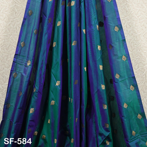 Iridescent Pure Silk Fabric by The Yard Brocade Zari Indian Wedding Dress Bridesmaids Costumes Blouses Pants Home Decor Two Tone 70gsm