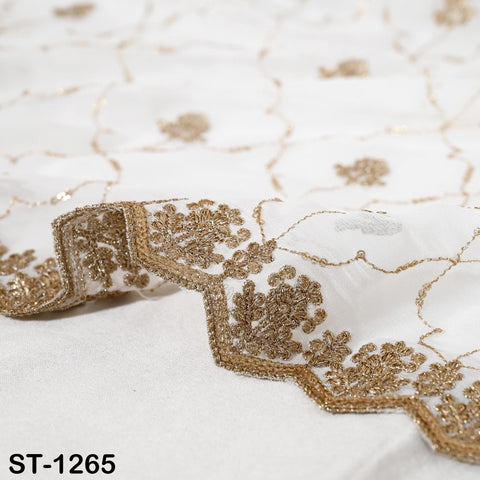 Gold Embroidered Dyeable Dupatta Georgette Sequin, Light Weight Stole, Indian Bride Wedding Lehenga Veil, Women Haldi Dress Chunni Gift her