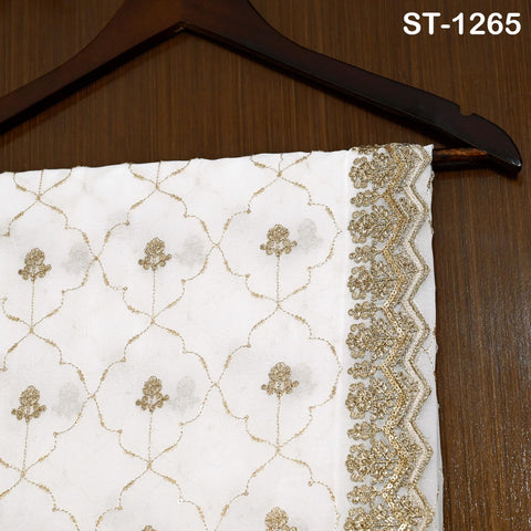 Gold Embroidered Dyeable Dupatta Georgette Sequin, Light Weight Stole, Indian Bride Wedding Lehenga Veil, Women Haldi Dress Chunni Gift her