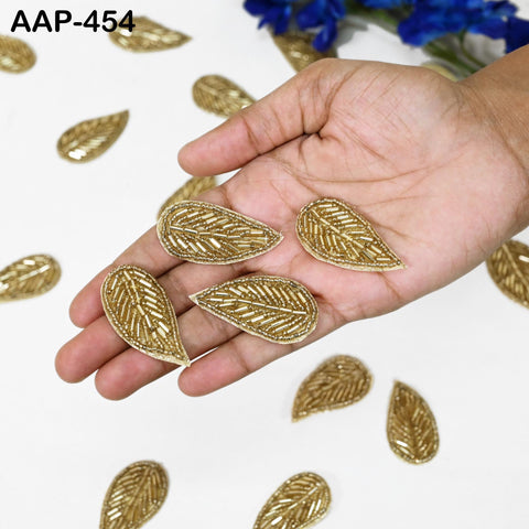 30 Pieces Indian Beaded Patches Embroidery Sew on golden Patch Decorative Patches Denim Applique Embroidery HandCrafted Appliques Crafting